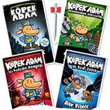 Köpek Adam 1 - Köpek Adam 2 - Köpek Adam 3 - Köpek Adam 4 - Dav Pilkey + Tükenmez Kalem