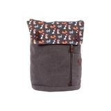 Köpek Desenli Vintage Kanvas Laptop Sırt Çantası, Gri, 30x18x42 cm, 15 inç Notebook için, Fermuarlı