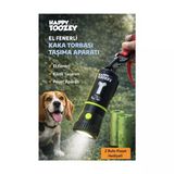 Köpek Dışkı Poşeti Taşıma Aparatı El Fenerli Kokulu Poşet Hazneli 3’Ü 1 Arada Pet Atık Toplama Aparatı