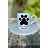 Köpek Eğiticsi Meslek Baskılı Türk Kahvesi Fincanı Tabaklı Kişiye Özel Model 4