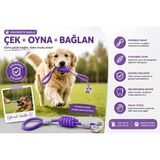 Köpek Gezdirme ve Eğitim İpi – Örgü Halatlı Dayanıklı Köpek Tasması, Çekiştirme ve Oyun İpi - Mor