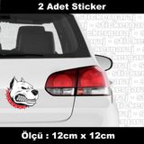 Köpek Hayvan Pitbull Saldırgan Sticker Etiket - 2 Adet Araba Kask Motosiklet Laptop Tablet Pc Atv Uyumlu Sticker 2 Adet