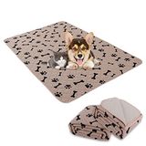 Köpek Kafesi Çiş Pedleri - Sallanabilir Köpek Halıları Küçük Köpekler için Kaymaz Yavru Köpek Pedleri, Su Emici Eğitim Pedleri (203 cm x 152 cm, Bej) 1 Paket