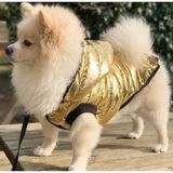 Köpek Kıyafeti-Köpek Mont-Su Geçirmez- Astarlı-Çırtçırtlı-Altın-Sarı-Elyaf Dolgulu (Large)