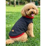 Köpek Kıyafeti Rüzgar Ve Su Geçirmez Premium Softjel Siyah Renk Kumaş İçi Kırmızı Renk Polar Astarlı Köpek Yeleği