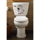 Köpek Klozet Kapağı Sticker Banyo Sticker Sifonu Çek Yazılı