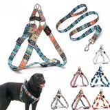 Köpek Koşum Takımı ve Tasma Seti, Güzel Desenli Çekmesiz Evcil Hayvan Yular Köpek Yelek Açık Küçük Orta Büyük Irk Pug Kabadayı Mastiff Köpekler için Kolay Yürüyüş Kadın Erkek, Etnik M