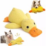 Köpek Oyuncağı Sesli Peluş Ördek 45 Cm – Dayanıklı Isırma Ve Çekiştirme Oyuncağı, Diş Temizleyici Dokulu Yumuşak Köpek Oyuncağı, Büyük Irk Köpekler İçin Eğitici Oyuncak – Sarı