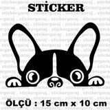 Kopek Sevimli Hayvan 2 Adet Sticker - Araba Motosiklet Kask Buzdolabi Cam Otomobil Atv Laptop Tablet Duvar Stickeri
