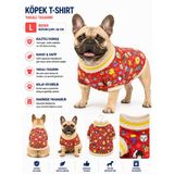 Köpek Sweatshirt L Beden Boyun Çapı 36 Cm Desenli Yüksek Yaka Kolsuz - Kırmızı