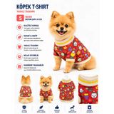 Köpek Sweatshirt S Beden Boyun Çapı 24 Cm Desenli Yüksek Yaka Kolsuz - Kırmızı