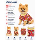 Köpek Sweatshirt Xs Beden Boyun Çapı 20 Cm Desenli Yüksek Yaka Kolsuz - Kırmızı