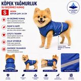 Köpek Yağmurluk S Beden Boyun Çapı 24 Cm Su Geçirmez Reflektörlü Çıtçıtlı - Mavi