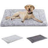 Köpek Yatağı Mat, Çift Amaçlı Yıkanabilir Yastık, Yumuşak Premium Peluş Köpek Sandığı - Beyaz - Gold - Çok Renkli