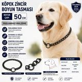 Köpek Zincir Boyun Tasması 50 Cm Paslanmaz Çelik 4 Mm Kalınlık - Siyah
