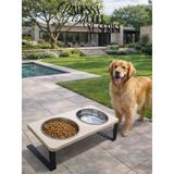 Köpekler İçin %10 Eğimli Xl Model Mama Standı İkili Mama Ve Su Kabı Standı Paslanmaz Çelik Hazneli