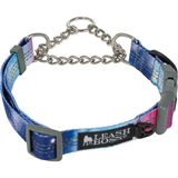 Köpekler için Leashboss Martingale Yaka - Çelik Zincir | Büyük Köpekler, Orta ve Küçük Köpekler için Yansıtıcı Naylon Köpek Tasması | Çekme Yok Pet Eğitim Yaka Küçük | Hızlı Bırakma Tokası,