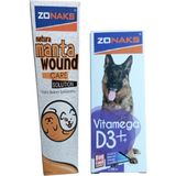 Köpekler Için Vitamin D3 100 ml ve Natura Manta Wound Care Solüsyon 200 cc (Yara Bakım Solüsyonu ) - 1 Adet - Beyaz