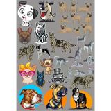 Köpekler Sticker Set-16 19 Parça Telefon, Tablet, Defter, Laptop Sticker