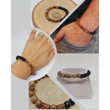 Kör Diken Ağacı & Oniks Taşı 8mm Unisex Tasarım Bileklik Hawaii Model (5125-1)