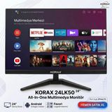 Korax 24LK50 24" 61 Ekran Full HD Wİ-Fİ Android Smart All-in-One Multimedya Monitör