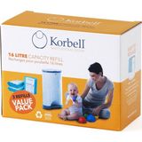 Korbell 1485 Adet Bebek Bezi Çöp Poşeti 16 Litre Kapasite ile Kötü Kokuları Engelleyen Tasarım
