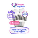 Korbell 16l Uyumlu Yerli Malı Çöp Poşeti - 13 Paket - 6500 Adet Bebek Bezi Kapasitesi