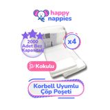 Korbell 16l Uyumlu Yerli Malı Çöp Poşeti - 4 Paket - 2000 Adet Bebek Bezi Kapasitesi