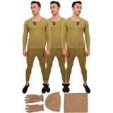 Kordak 3'Lü Askeri Termal İçlik Takımı - Polar Bere Boyunluk Eldiven Çorap 3XL