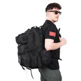 KORDAK 42 Lt Cırtlı Yan Cepli Tactical Sırt Çantası Fonksiyonel Outdoor Çanta, 42 Litre, ASK42LTCANTA, Siyah, üniseks-yetişkin