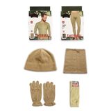 Kordak 5'Li Set: Asker Yeşili Termal Içlik Takımı - Polar Bere Boyunluk Eldiven Çorap Seti S