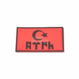 KORDAK Göktürkçe Yazılı Türk Bayrağı Peç Arma (Kırmızı)
