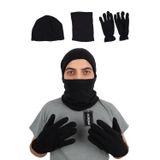 Kordak Siyah 3'Lü Polar Bere Boyunluk Örgü Eldiven Seti Standart
