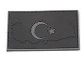 Kordak Türk Bayrağı Haritalı Tactical Peç - 8X4,5 - Siyah