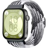 Kordify Huawei Watch Fit 5 Pro / Fit 5 / Fit 4 Pro / Fit 4 / Fit 3 Uyumlu Star Tasarım Kumaş Kordon – Şık & Konforlu Akıllı Saat Kayışı - Gri - Siyah
