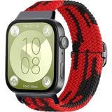 Kordify Huawei Watch Fit 5 Pro / Fit 5 / Fit 4 Pro / Fit 4 / Fit 3 Uyumlu Star Tasarım Kumaş Kordon – Şık & Konforlu Akıllı Saat Kayışı - Kırmızı - Siyah