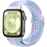 Kordify Huawei Watch Fit 5 Pro / Fit 5 / Fit 4 Pro / Fit 4 / Fit 3 Uyumlu Star Tasarım Kumaş Kordon – Şık & Konforlu Akıllı Saat Kayışı - Lila - Beyaz