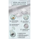 KoreHome Mini Organizer 10’lu Saklama Kutusu İlaç Kutusu Küçük Parça Saklama Kabı Sızdırmaz
