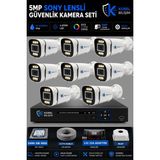 Korel Bilişim 8 Kameralı 6 Ledli 5 Mp Sony Lensli Gece Renkli Güvenlik Kamerası Seti 1000 GB HDD