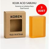 KOREN Kojik Asit - Zerdeçal Sabunu 100g – Aydınlatıcı & Arındırıcı Etki – Yoğun Köpük & Peeling Etkili