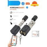 koresan KL2 Akıllı Kilit Parmak izi, Şifreli Akıllı Kapı Kilidi - Tuya Anroid ve İOS Destekli - Bluetooth - Siyah Renk