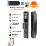 koresan Tuya Akıllı Kilit - Yüz Tanıma - Parmak izi - Wifi - Parola - Görsel İnterkom - AK3+ Model - Türk Kapılarına Uyumlu