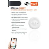 Koresan Tuya Sirenli Su Baskını Sensörü – Wifi Beyaz IP55 Su Geçirmez Tasarım ile Anlık Uyarı