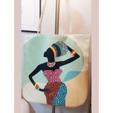 Körfez Kırlent African Baskılı Kumaş Heybe Çanta - 43x43cm - Çok Renkli
