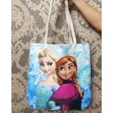 Körfez Kırlent Frozen Baskılı Kumaş Heybe Çanta - Renkli