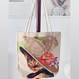 Körfez Kırlent Kedili Desen Goblen Dokuma Kumaş Heybe Çanta - 43x43cm - Renkli