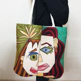 Körfez Kırlent Picasso Goblen Dokuma Kumaş Heybe Çanta - Renkli