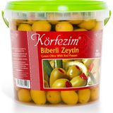 Körfezim Biber Dolgulu Yeşil Zeytin - (4XL) - 1 Kg (Kalibre: 141-160)