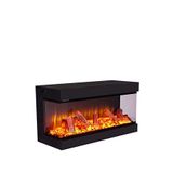 Korflame Korvista Üç Yönü Açık Şömine - Siyah