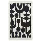 Korfu Beyaz Modern Pamuk Modern Geometrik Etnik Desenli Boho Makinada Yıkanabilir Hav Toz Vermez Leke Tutmaz Kaymaz Taban Dijital Makine Baskı Halı Oturma Odası Salon Yolluk Koridor Mutfak Halısı